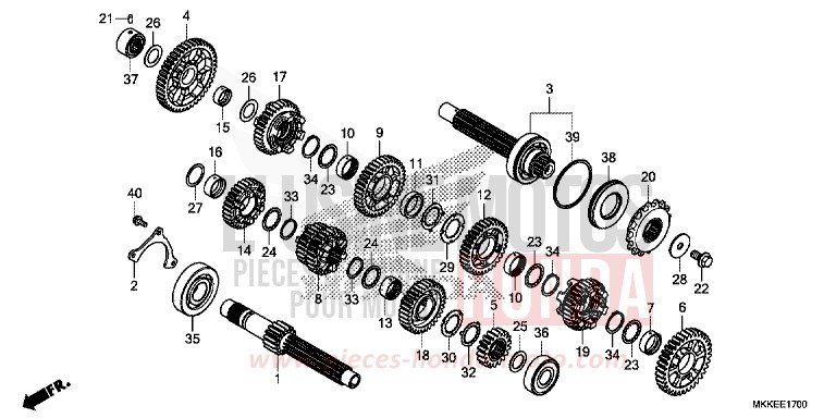 GETRIEBE (CRF1000A/A2/AL/AL2) von Africa Twin MAT BALLISTIC BLACK METALLIC (NHA86) von 2019